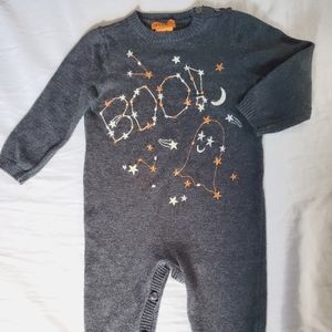 SPOOKED Boo Ghost Embroidered Gray Halloween Romper Jumpsuit /Cotton